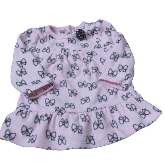 Carters Child of Mine Pullover Shirt Girls Size 12M Pink Black Bows Long Sleeve - Picture 1 of 4